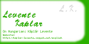 levente kaplar business card
