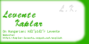 levente kaplar business card